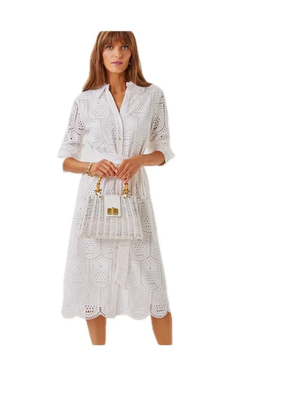 Lilly Pulitzer Midi Shirtdress in Resort White Pineapple - Picture 4 of 12